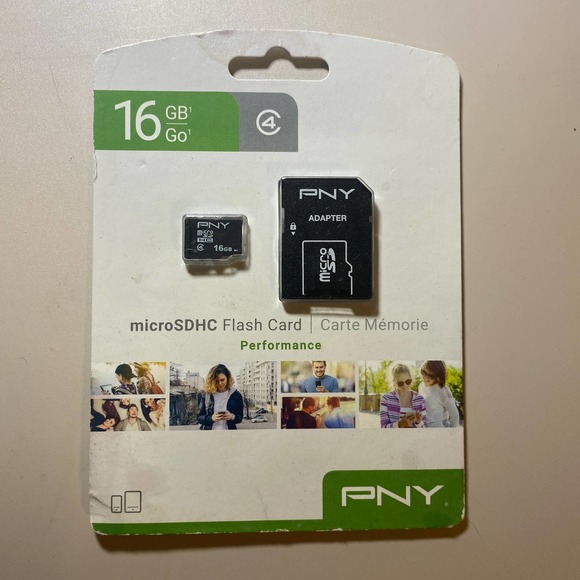 PNY 16GB MICRO SD HC PERFORMANCE CARD ~NEW IN PACKAGE~ - Picture 1 of 2